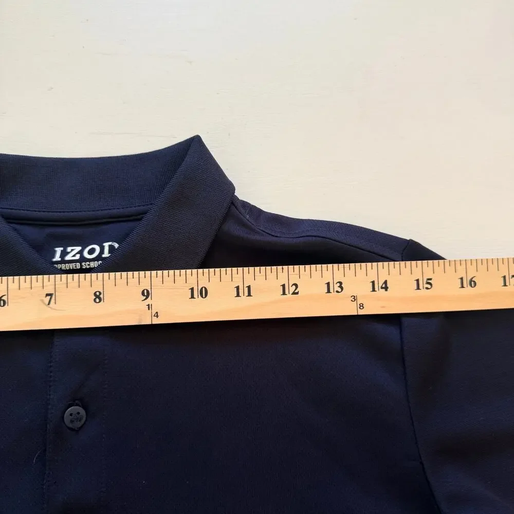 Lot of 3 Izod Boys Navy Blue Polo Shirts Size Medium 10/12 Husky School Uniform